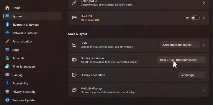 Display Settings